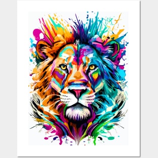 Lion Head Colourful - Cute Lion - Zodiac Sign Leo Posters and Art